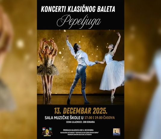 Baletska predstava „Pepeljuga“ u Boru 13. decembra