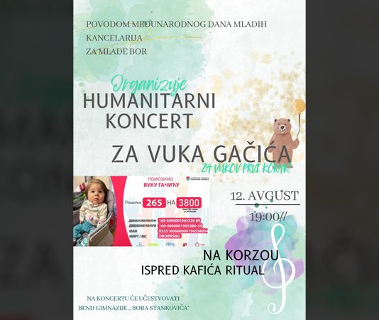 Dan mladih: Humanitarni koncert za Vuka Gašića u Boru