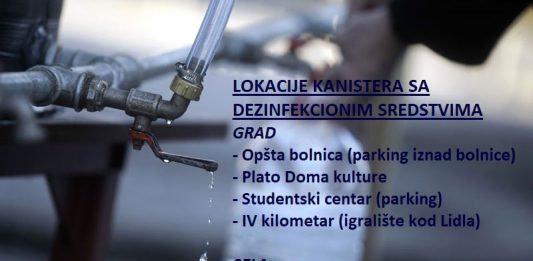 U utorak počinje podela dezinfekcionih sredstava Boranima