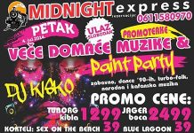 Midnajt ekspres: Veče domaće muzike i peint parti