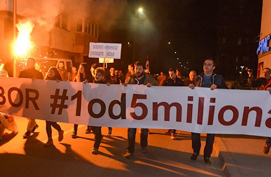 Večeras u Boru deveti protest #1od5miliona