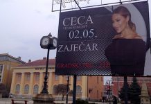 Otkazan Cecin koncert najavljen za sutra