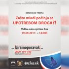 Tribina „Zašto mladi počinju sa upotrebom droga?“ u Boru