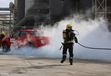 Pokazna vežba vatrogasaca-spasilaca u Srbija Ziđin Koperu